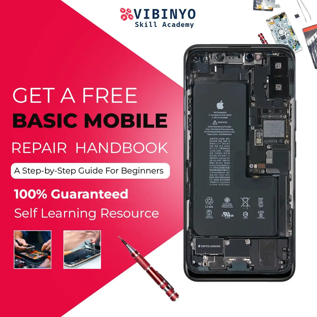 Basic Mobile Repair Handbook book cover mockup by Vibinyo